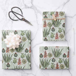 Elegant Green and Orange Flower Pattern Floral Wrapping Paper Sheet