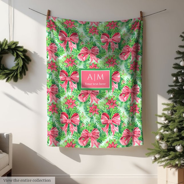 Elegant green and pink watercolor preppy blanket (Elegant green and pink watercolor preppy blanket)