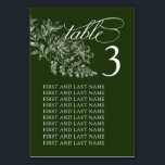 Elegant Green and White Wedding Table Number Card<br><div class="desc">Elegant Green and White Wedding Table Number Card</div>