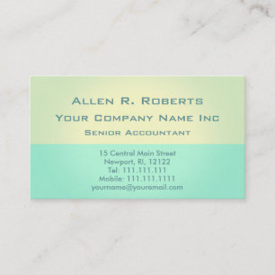 Elegant Green and Yellow Gradient Glow Business Card