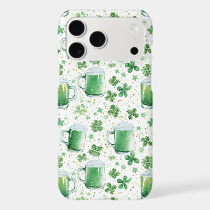 Elegant Green Beer Mugs and Shamrocks White