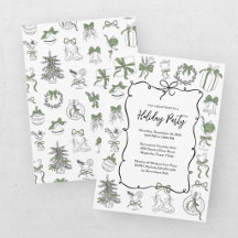 Elegant Green Black Christmas Holiday Party