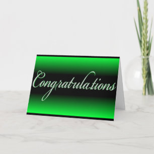 Elegant green black fade Congratulations card