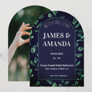 Elegant Green & Blue Floral theme Invitation