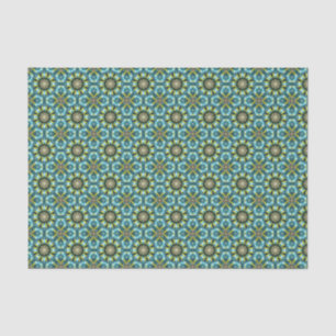 Elegant Green Blue Modern Geometric Pattern  Tissue Paper