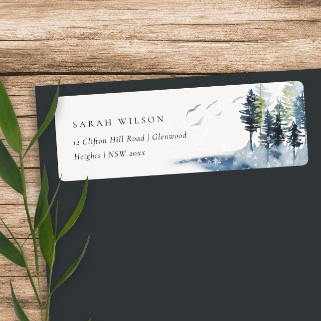 Elegant Green Blue Pine Woods Forest Birds Address (Creator Uploaded)