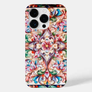 ELEGANT GREEN BLUE PINK RED FLORAL FANTASY Case-Mate iPhone 14 PRO CASE