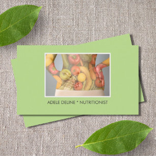 Elegant Green Body Nutritionist Dietician Business Card