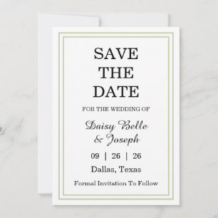 Elegant Green Border Save The Date