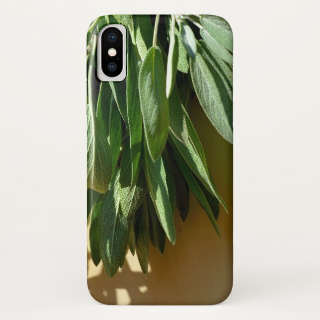 Elegant green botanical leaves Fresh-cut herbs Case-Mate iPhone Case (Back)