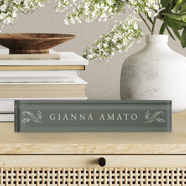 Elegant Green Botanical Nameplate (Creator Uploaded)