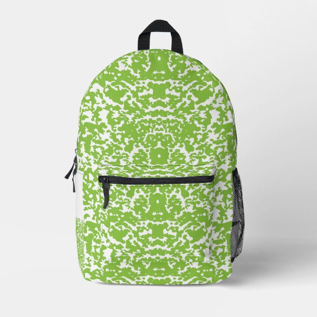 Elegant Green Botanical Pattern Backpack (Front)
