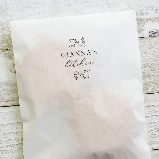 Elegant Green Botanical Personalised Kitchen Self-inking Stamp (Creator Uploaded)