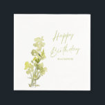 Elegant Green Botanical Watercolor 30th Birthday Napkin<br><div class="desc">An elegant 30th birthday party paper napkins featuring a green botanical watercolor on a white background.</div>
