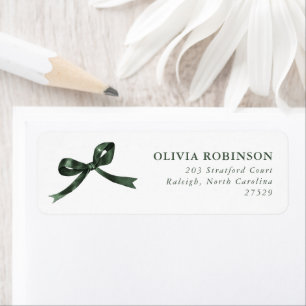 Elegant Green Bow Graduation Return Address