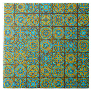 Elegant green& brown Moroccan pattern Tile