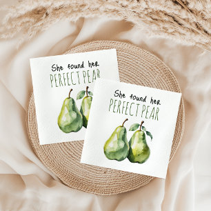 Elegant Green Brunch Perfect Pear Bridal Shower Napkin
