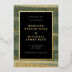 Elegant Green Brush with gold and black foil
