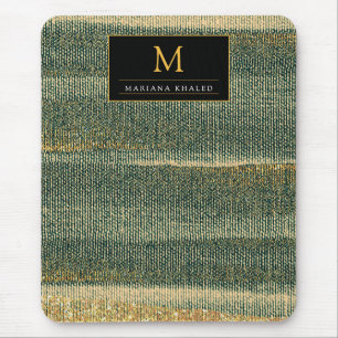 Elegant Green Brush with gold and black Mouse Pad