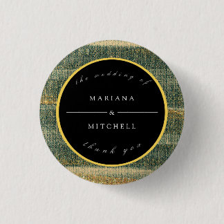 Elegant Green Brush with gold and black Round 3 Cm Round Badge