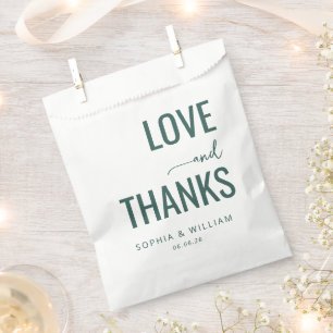 Elegant Green Calligraphy Favour Bags