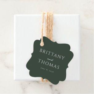 Elegant Green Calligraphy Favour Tags