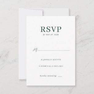 Elegant Green Calligraphy RSVP Card