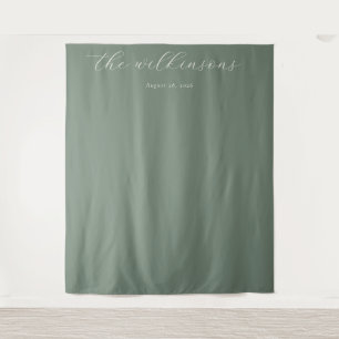Elegant Green Calligraphy Tapestry