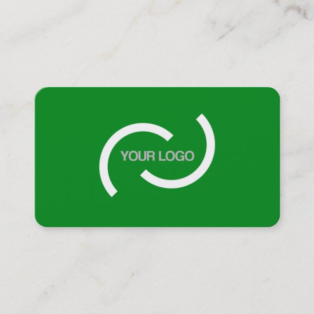 Elegant green card. Customise with your own logo. Business Card (Front)