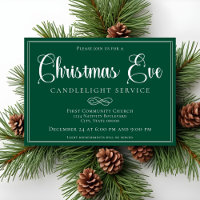 Elegant Green Christmas Eve Candlelight Service
