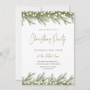Elegant Green Christmas Party  Invitation