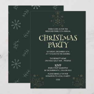 Elegant Green Christmas Party Invitation – Holiday