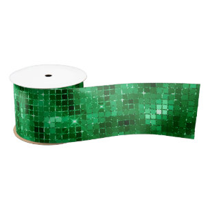 Elegant Green Christmas Satin Ribbon