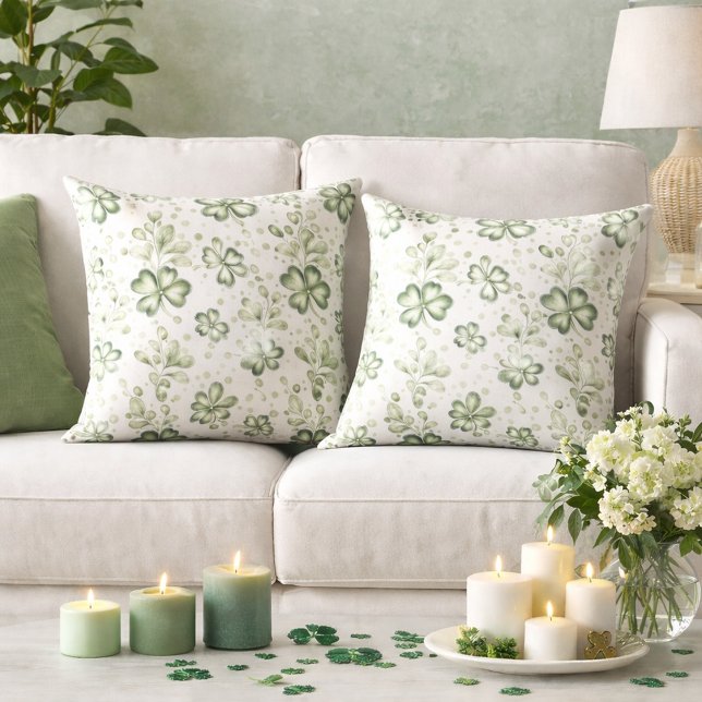 Elegant Green Clover Pattern  Cushion (Creator Uploaded)