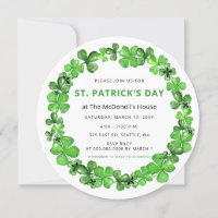 Elegant Green Clover Shamrock St Patricks Day
