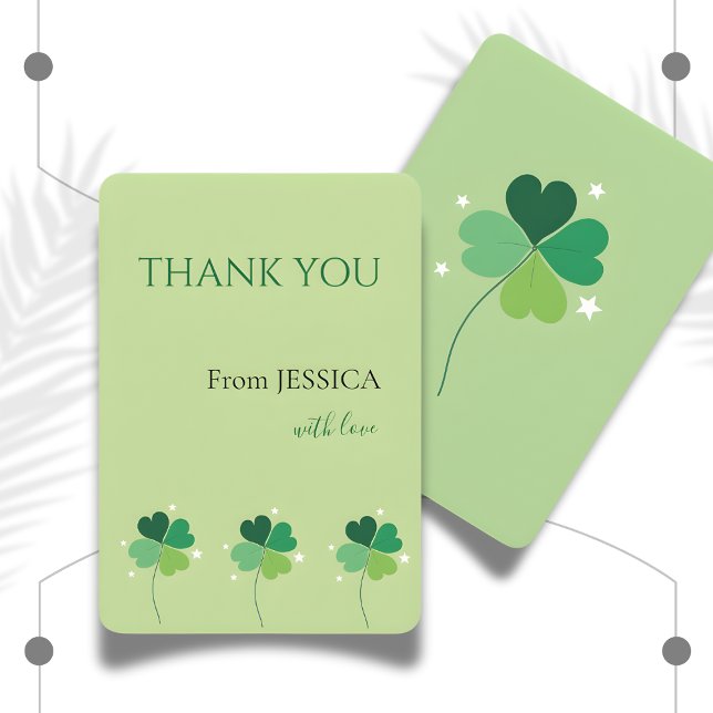 Elegant Green Clover Zazzle Thank You Card (Creator Uploaded)