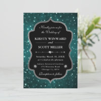 Elegant green constellation frame Wedding
