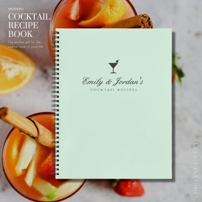 Elegant Green Couples Blank Cocktail Recipe Notebook (Creator Uploaded)