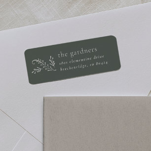 Elegant Green & Cream Botanical Return Address