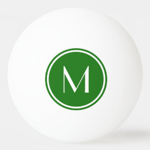 Elegant Green Custom Monogram Ping Pong Ball