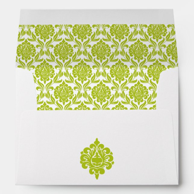 Elegant Green Damask Envelopes (Back (Bottom))