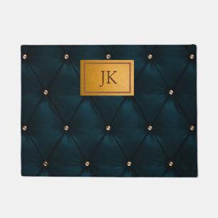 Elegant Green,Diamonds,Monogram Doormat