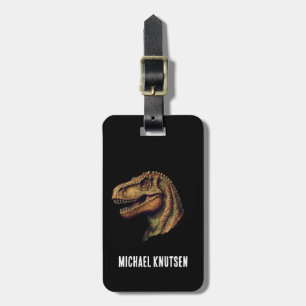 Elegant Green Dinosaur T-Rex Tyrannosaurus travel  Luggage Tag