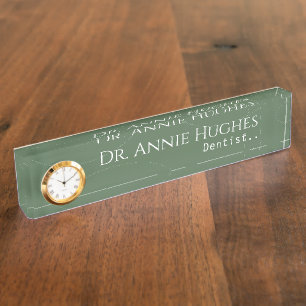 Elegant Green Doctor Dentist Desk Name Plate