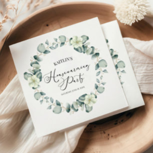 Elegant Green Eucalyptus Housewarming Party Napkin