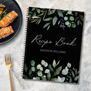 Elegant Green Eucalyptus Personalised Recipe Book
