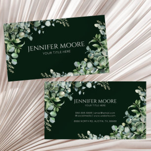 Elegant Green Eucalyptus Plant Leaves Business Card