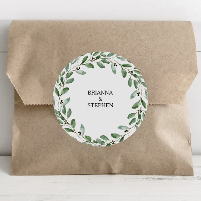 Elegant Green Eucalyptus Wedding Envelope Seals (Creator Uploaded)