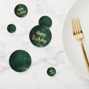 Elegant Green & Faux Gold Birthday  Confetti