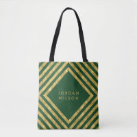 Elegant Green Faux Gold Square Lines Geometric